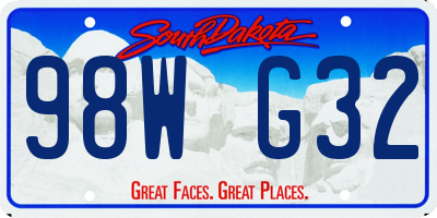 SD license plate 98WG32