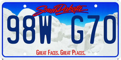 SD license plate 98WG70