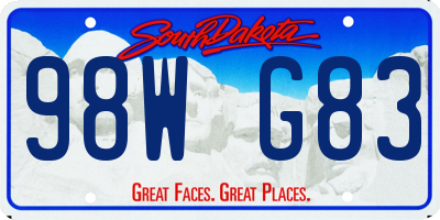 SD license plate 98WG83