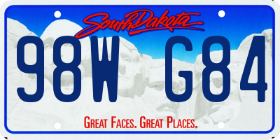 SD license plate 98WG84