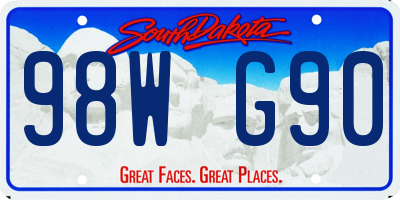 SD license plate 98WG90