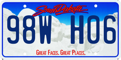 SD license plate 98WH06