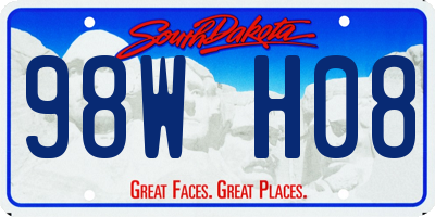 SD license plate 98WH08