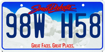 SD license plate 98WH58