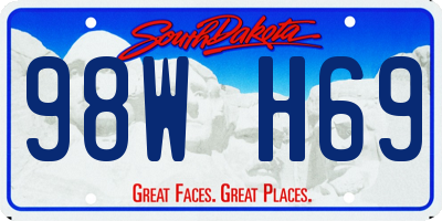 SD license plate 98WH69