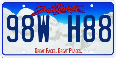 SD license plate 98WH88