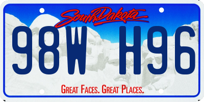 SD license plate 98WH96