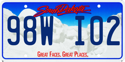 SD license plate 98WI02