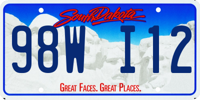 SD license plate 98WI12