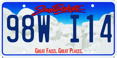 SD license plate 98WI14