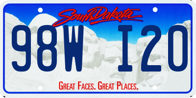 SD license plate 98WI20