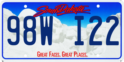 SD license plate 98WI22