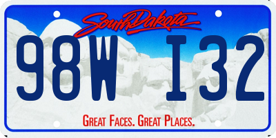 SD license plate 98WI32