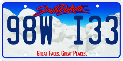 SD license plate 98WI33