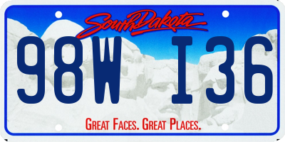 SD license plate 98WI36