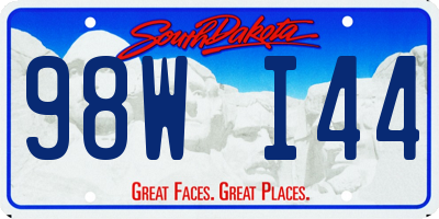 SD license plate 98WI44