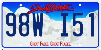 SD license plate 98WI51