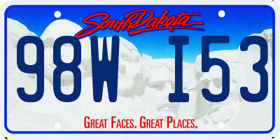 SD license plate 98WI53