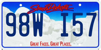 SD license plate 98WI57