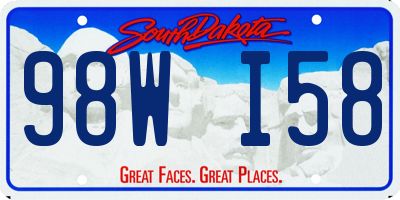 SD license plate 98WI58