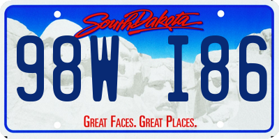 SD license plate 98WI86