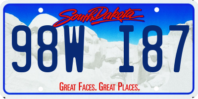 SD license plate 98WI87