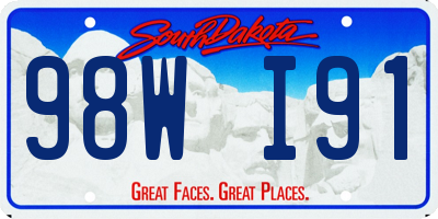 SD license plate 98WI91