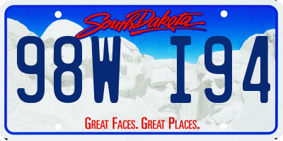 SD license plate 98WI94