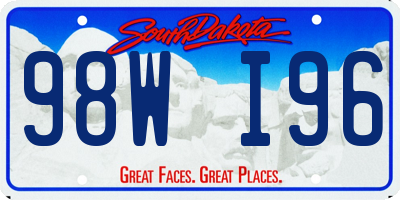 SD license plate 98WI96
