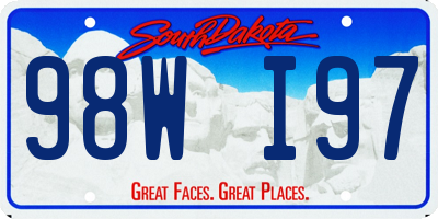 SD license plate 98WI97