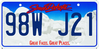 SD license plate 98WJ21