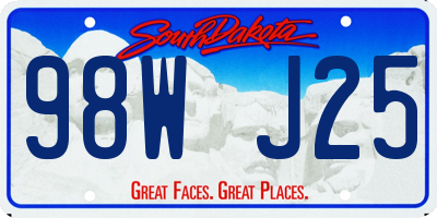 SD license plate 98WJ25
