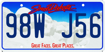 SD license plate 98WJ56