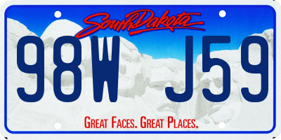 SD license plate 98WJ59