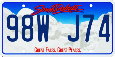 SD license plate 98WJ74