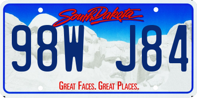SD license plate 98WJ84