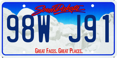 SD license plate 98WJ91