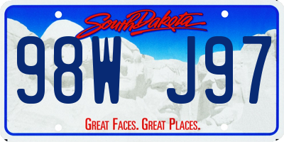 SD license plate 98WJ97