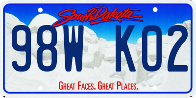 SD license plate 98WK02