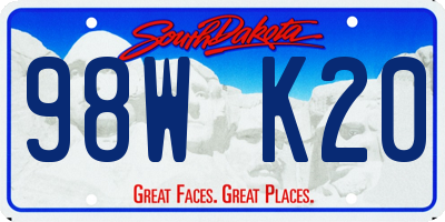 SD license plate 98WK20