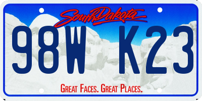 SD license plate 98WK23