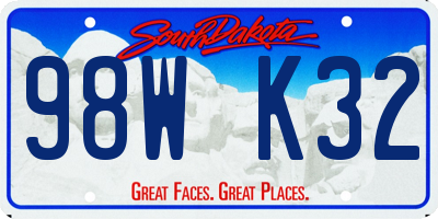 SD license plate 98WK32