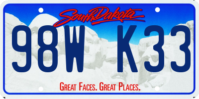 SD license plate 98WK33