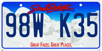 SD license plate 98WK35