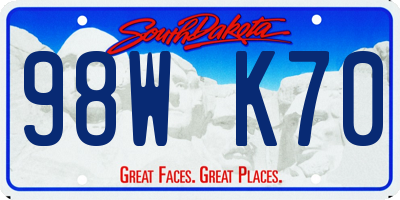 SD license plate 98WK70