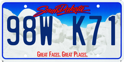 SD license plate 98WK71