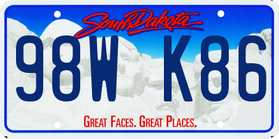 SD license plate 98WK86