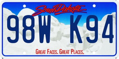 SD license plate 98WK94
