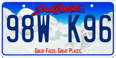 SD license plate 98WK96