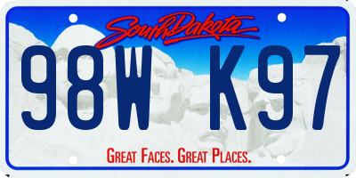 SD license plate 98WK97